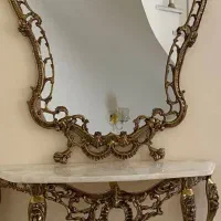 اینه کنسول و شمعدان برنز
