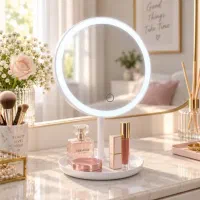 آینه آرایشی رینگ لایت دار مدل LED ، استاندارد