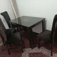 ناهارخوری چوبی کاملا نو چهار نفره|میز و صندلی غذاخوری|سراب, |دیوار