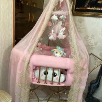 تخت یا ننو کنار تخت مادر کاملا نو