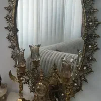 آئینه شمعدان برنج همراه باساعت