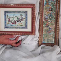 دوعدد تابلویی مینیاتوری شده باقاب خاتم کاری قدیمی|تابلو، نقاشی، عکس|تهران, پامنار|دیوار