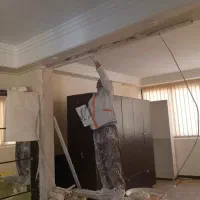 گچ کاری سفید کاری لکه گیری تخریب شومینه