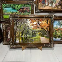 تابلو فرش های سایز ۱۲۰*۹۰ ماشینی با قاب چوب اعلا