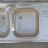 سینک دوقلو با شیر اهرمی