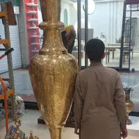 گلدان کشمیری ۷۲ اینچ طلایی قلم فول