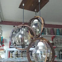 لوستر چوبی ۳ شعله