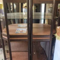 دو عدد ویترین شیشه ای متال و چرم اذینکو