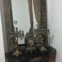 ست آینه و کنسول بهمراه شمعدانی و ساعت