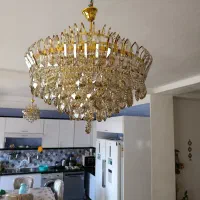 لوستر کریستال نباتی طلایی