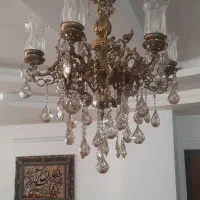 لوستر برنجی ۶ شاخه سنگین