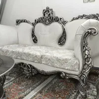 مبل سلطنتی ۹نفره بامیز(درحدنونو|مبلمان خانگی و میز عسلی|ابریشم, |دیوار