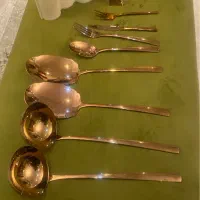 سرویس قاشق و چنگال رز گلد ناب استیل خاص ولاکچری