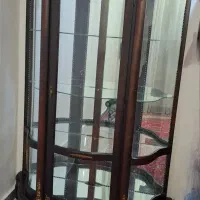 بوفه ظرف سلطنتی سه گوشه چوب گردو|بوفه، ویترین، کنسول|لالی, |دیوار