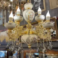 لوستر طرح فرشته سرامیکی (تخت جمشید)|لوستر و چراغ آویز|اهواز, حصیرآباد|دیوار