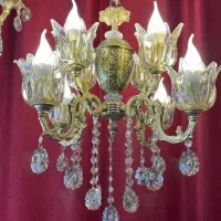 لوستر ایده آل سرپیچ e14 برنج 4+4 شعله