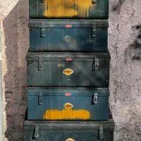 صندوقچه جعبه ابزار یا مهمات فرانسوی قدیمی فلزی