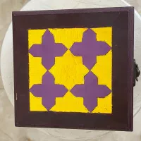جعبه جواهرات چوبی طرح هندسی