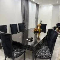 میزغذاخوری ۸ نفره مشکی مخمل