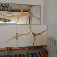میزتلویزیون وآینه کنسول ست