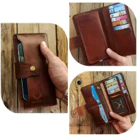 کیف پول چرم طبیعی دست دوز