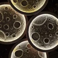 تابلو و ساعت ماه شبتاب،چراغ خواب دستساز