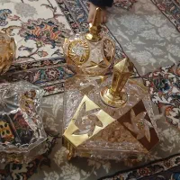 دو عدد شکلات خوری و دو عدد قندان طلا کوب|ظروف سرو و پذیرایی|ملارد, |دیوار