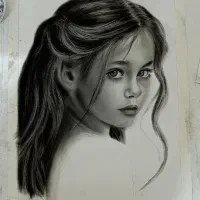 طراحی چهره سیاه قلم