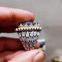 انگشتر شجر الماس در زعاشورا و عقیق و فیروزه کهنه|جواهرات|اصفهان, پوریای ولی|دیوار