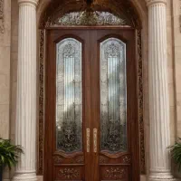 درب لابی و لوکس تمام‌چوب