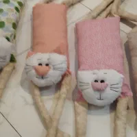 بالشت شکل گربه و جا دستمال کاغذی شکل قارچ