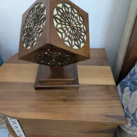 آباژور ساعت‌دار چوب راش منبت کارِ دست