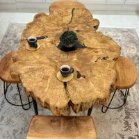 میز چوبی روستیک ناهار خوری جلومبلی عسلی تخته سرو