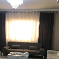 پرده پذیرایی حریر و والن طوسی مخمل