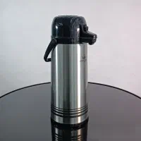 فلاسک بدنه استیل شیشه دار پمپی 2/5 لیتری RejaL