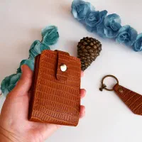 کیف کارت آکاردئونی عمودی چرم طبیعی درجه یک ودستدوز