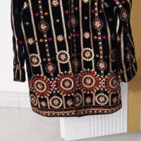 کت سوزندوزی مخمل و لنین|لباس|تربت‌حیدریه, بوستان باغ ملی|دیوار