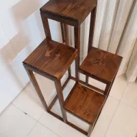 استند و پایه گلدان کاملا چوبی ۴ طبقه مقاوم
