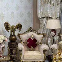 مبلمان استیل سلطنتی وناهارخوری ورق طلا درحد جهیزیه