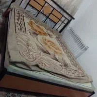 تخت دونفره چوب و فلز با تشک و میز آرایش آینه دار|تخت و سرویس خواب|بیرجند, |دیوار