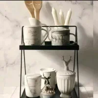 استند فلزی مشکی دو طبقه
