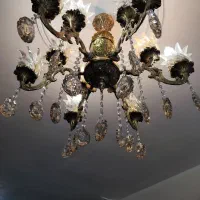 لوستر6شاخه 12شعله برنجی|لوستر و چراغ آویز|قدس, شهرقدس|دیوار