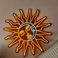 نئون خورشیدوماه|ریسه و چراغ تزئینی|یزد, |دیوار