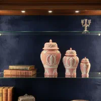 گلدان جینجر  طرح وجوود صورتی