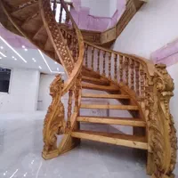 پله دوبلکس چوبی پله گرد پله خم نرده نجاری|خدمات پیشه و مهارت|سنندج, |دیوار