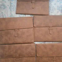 کلاسور چرم عسلی با قفل ایتالیایی