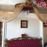 ست تخت خواب کلاسیک چوب راش و منبت ظریف-آباژور چینی|تخت و سرویس خواب|تهران, دربند|دیوار