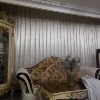 پرده پتینه در حد نو و پرده حریر طرحدار و
