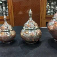 ظروف مسی با تراش وروکش ابنقره