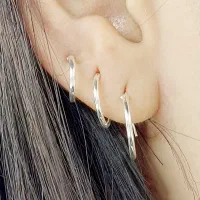 گوشواره حلقه مدل طلا سفید(نقره جات رویال)